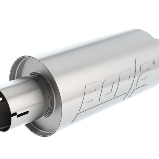 Borla S-Type Muffler 2.5in Inlet/Outlet 5in Round x 10in w/Notch-Muffler-Borla-BOR400497-SMINKpower Performance Parts