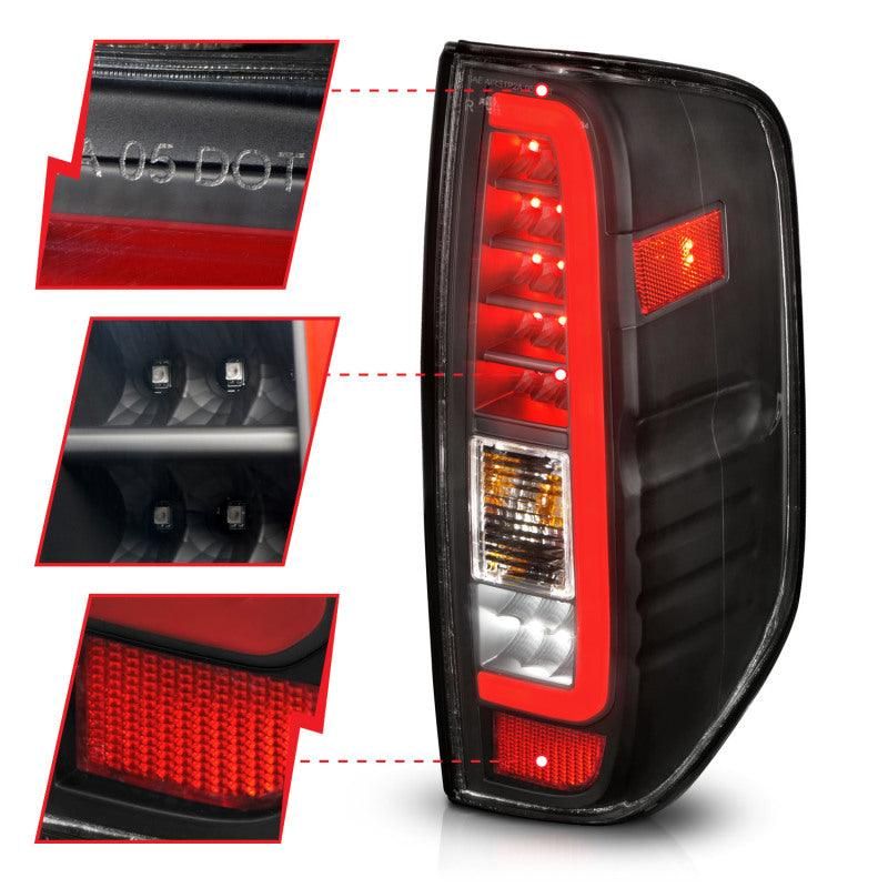 ANZO 2005-2021 Nissan Frontier LED Taillights Black Housing/Clear Lens - SMINKpower Performance Parts ANZ311443 ANZO