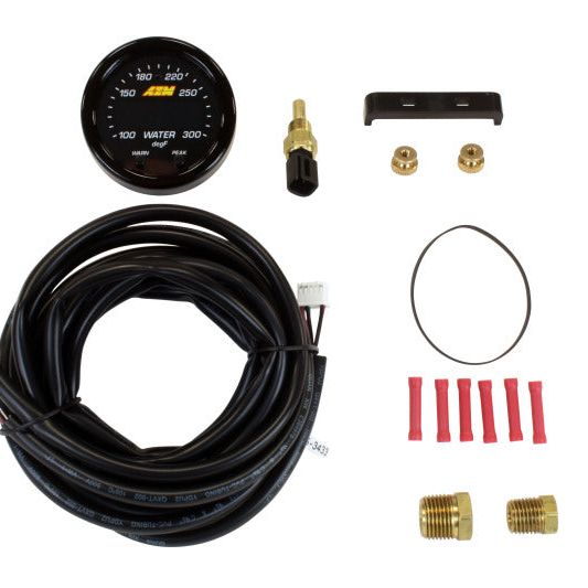 AEM X-Series Temperature 100-300F Gauge Kit (ONLY Black Bezel and Water Temp. Faceplate) - SMINKpower Performance Parts AEM30-0302 AEM