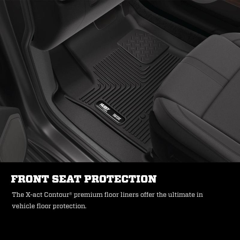 Husky Liners 07-12 GM Silverado/Tahoe/Suburban/Escalade X-Act Contour Black Floor Liners (2nd Seat)-Floor Mats - Rubber-Husky Liners-HSL53201-SMINKpower Performance Parts