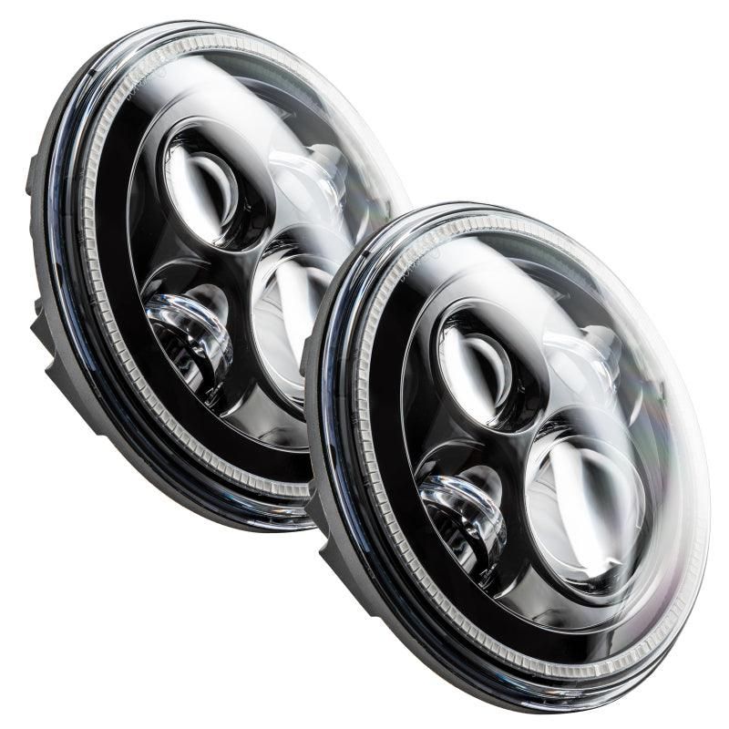 Oracle 7in High Powered LED Headlights - Black Bezel - White - oracle-7in-high-powered-led-headlights-black-bezel-white