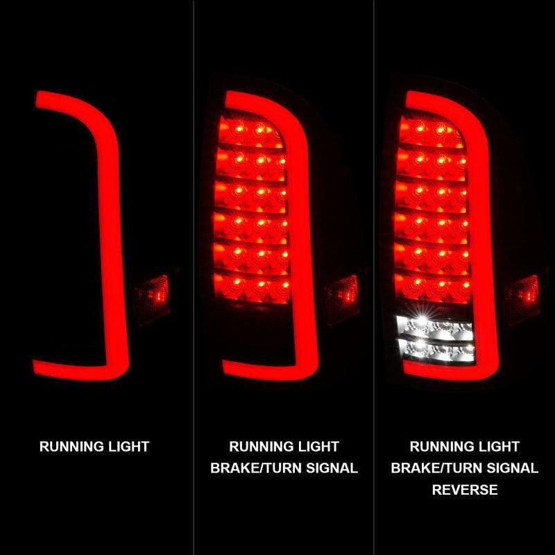 ANZO 05-15 Toyota Tacoma Full LED Tail Lights w/Light Bar Sequential Black Housing Clear Lens - SMINKpower Performance Parts ANZ311427 ANZO