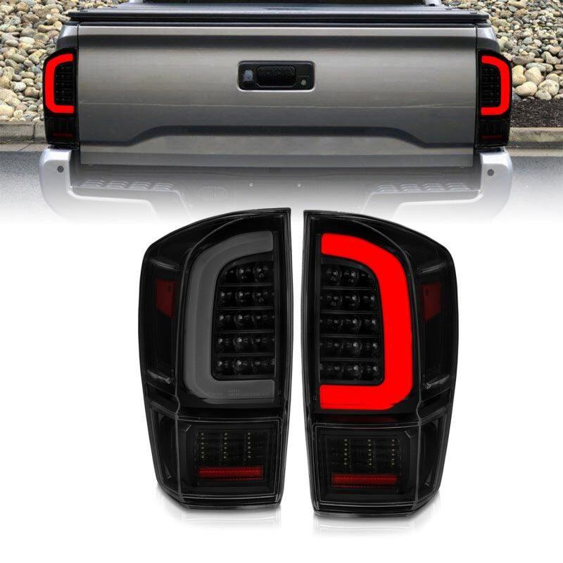 ANZO 16-21 Toyota Tacoma LED Tail Lights - w/ Light Bar Sequential Black Housing & Smoke Lens - SMINKpower Performance Parts ANZ311401 ANZO