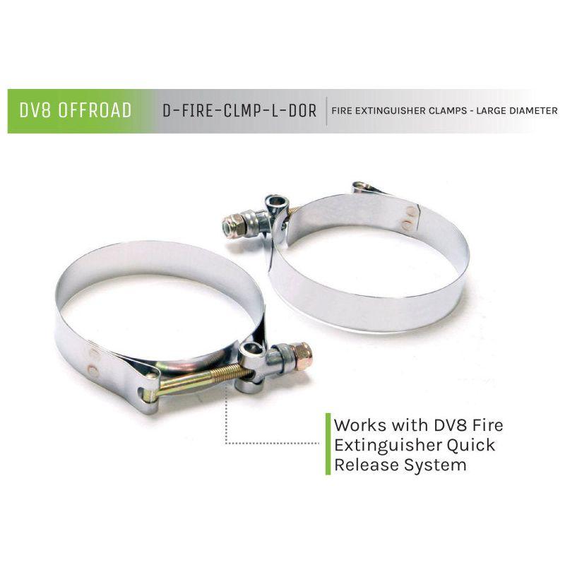 DV8 Offroad Fire Extinguisher Mount Clamps - Large - SMINKpower Performance Parts DVED-FIRE-CLMP-L-DOR DV8 Offroad