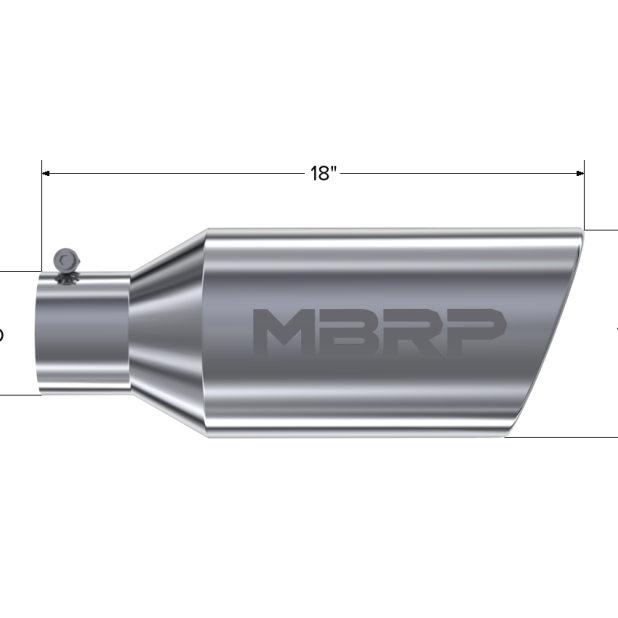 MBRP Universal Tip 7inch O.D. Rolled End 4inch inlet 18inch length - T304 (SINGLE TIP)-Steel Tubing-MBRP-MBRPT5126-SMINKpower Performance Parts