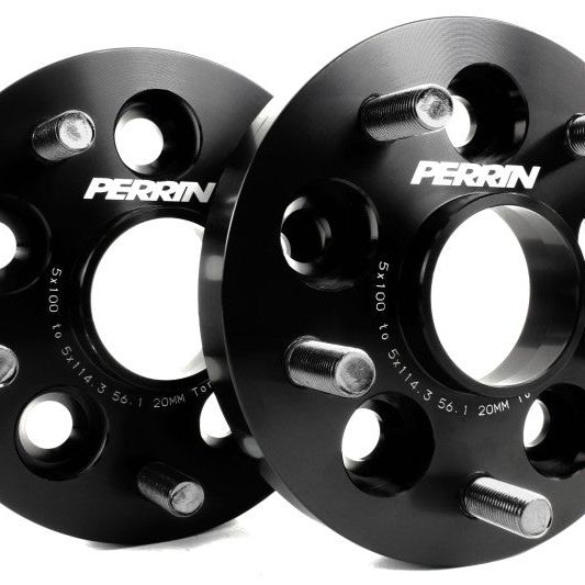 Perrin Wheel Adapter 20mm Bolt-On Type 5x100 to 5x114.3 w/ 56mm Hub (Set of 2)-Wheel Spacers & Adapters-Perrin Performance-PERPSP-WHL-220BK-SMINKpower Performance Parts