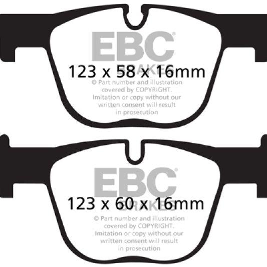 EBC 12+ BMW 335 3.0 Turbo (F30) Yellowstuff Rear Brake Pads-Brake Pads - Performance-EBC-EBCDP42131R-SMINKpower Performance Parts