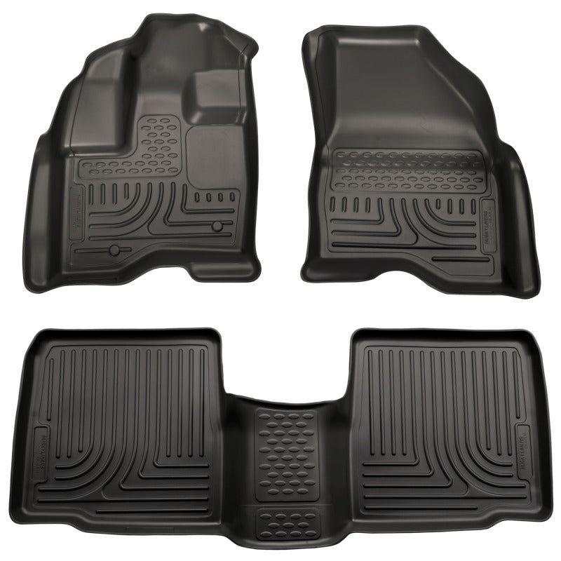 Husky Liners 11-12 Ford Explorer WeatherBeater Combo Black Floor Liners-Floor Mats - Rubber-Husky Liners-HSL98761-SMINKpower Performance Parts