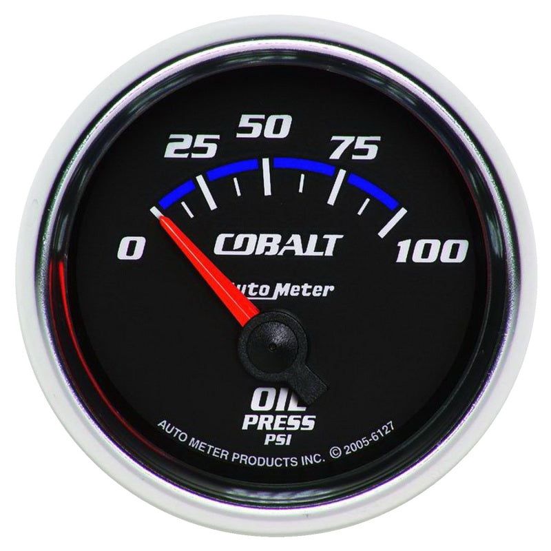 Autometer Cobalt 52mm 100 PSI Short Sweep Electric Oil Pressure Gauge-Gauges-AutoMeter-ATM6127-SMINKpower Performance Parts