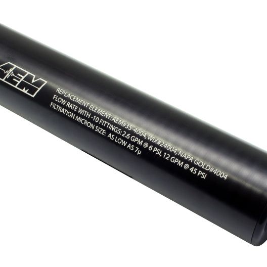 AEM Universal High Flow -10 AN Inline Black Fuel Filter-Fuel Filters-AEM-AEM25-201BK-SMINKpower Performance Parts
