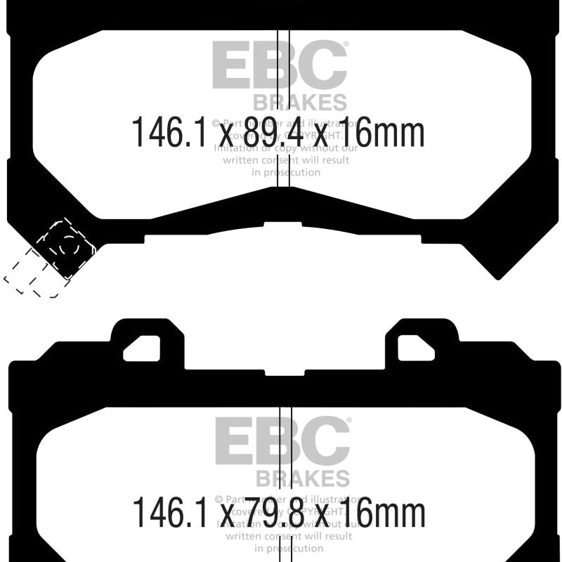 EBC 15+ Chevrolet Colorado 2.5 Yellowstuff Front Brake Pads-Brake Pads - Performance-EBC-EBCDP43044R-SMINKpower Performance Parts