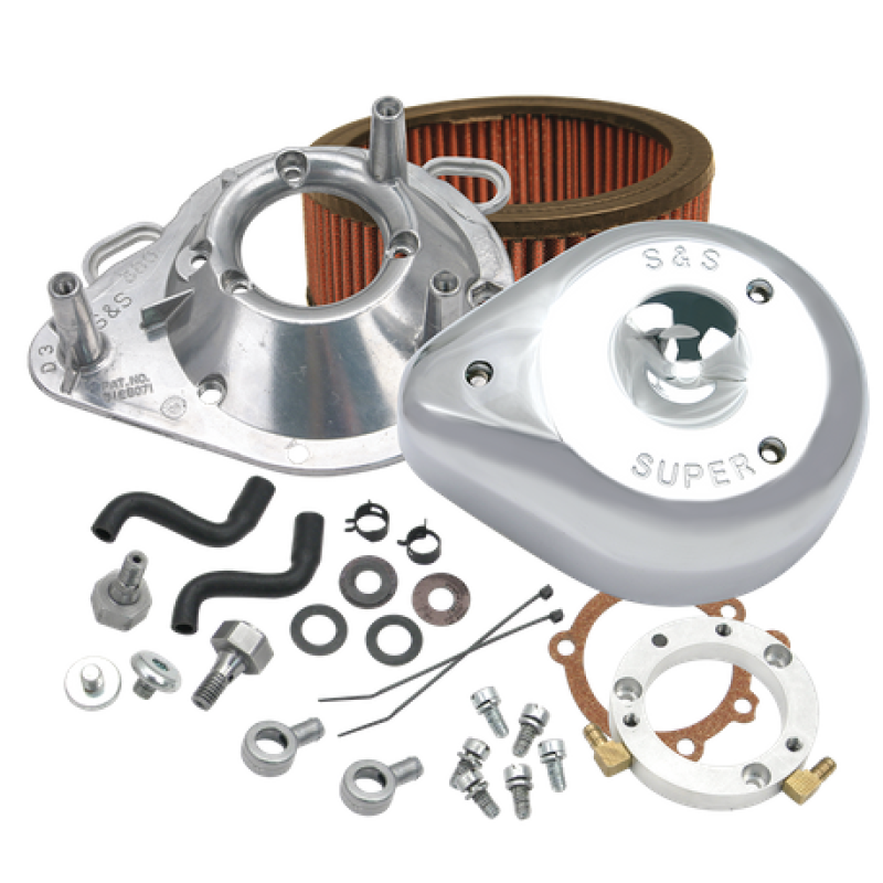 S&S Cycle 93-06 BT w/ Stock CV Carburetors Teardrop Air Cleaner Kit - SMINKpower Performance Parts SSC17-0450 S&S Cycle