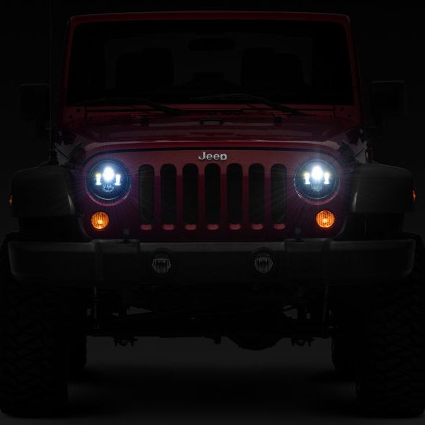 Raxiom 97-18 Jeep Wrangler TJ/JK Axial Series LED Daymaker Headlights- Black Housing (Clear Lens) - SMINKpower Performance Parts RAXJ108042 Raxiom