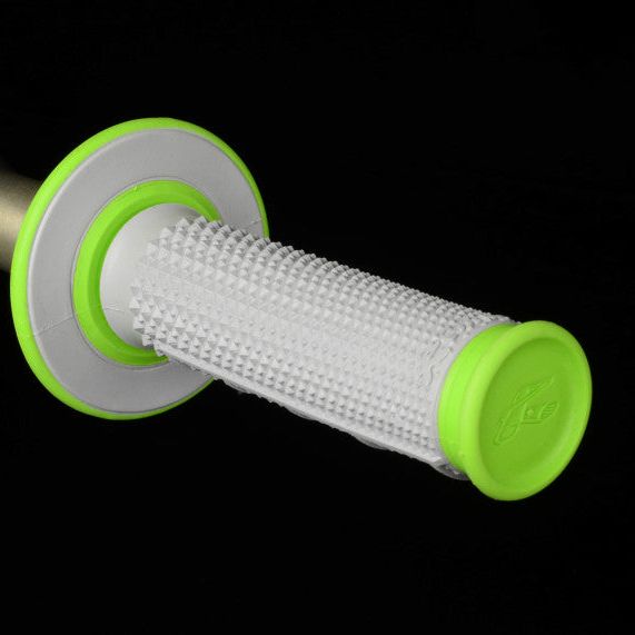 Renthal MX Dual Compound Grips Tapered 1/2 Waffle - Grey/ Green-Misc Powersports-Renthal-RENG193-SMINKpower Performance Parts