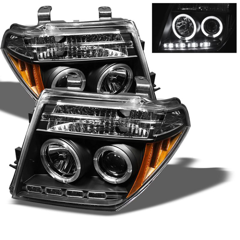 Spyder Nissan Frontier 05-08 Projector Headlights LED Halo LED Blk PRO-YD-NF05-HL-BK-Headlights-SPYDER-SPY5011527-SMINKpower Performance Parts