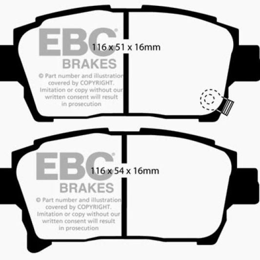 EBC 03-07 Scion XA 1.5 Yellowstuff Front Brake Pads-Brake Pads - Performance-EBC-EBCDP41459R-SMINKpower Performance Parts