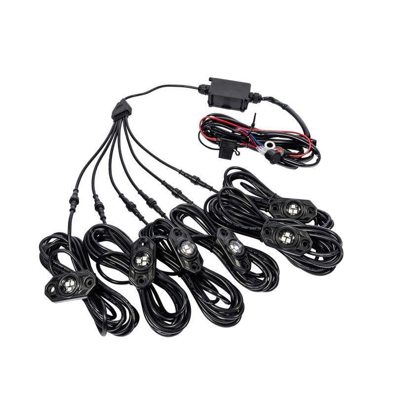 KC HiLiTES C-Series RGB LED Rock Light Kit (Incl. Wiring) - Set of 6-Light Bars & Cubes-KC HiLiTES-KCL339-SMINKpower Performance Parts