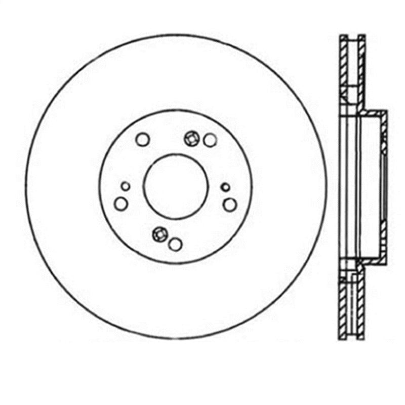 StopTech Power Slot Slotted 06-08 Honda Civic Si Front Right Rotor-Brake Rotors - Slotted-Stoptech-STO126.40057SR-SMINKpower Performance Parts