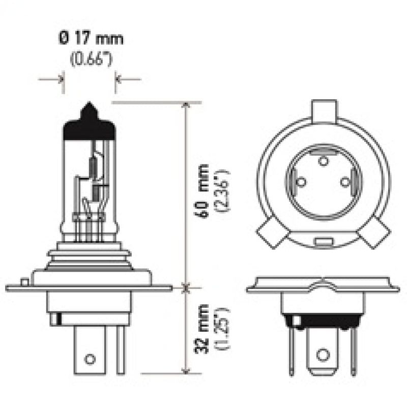 Hella Halogen H4 12V 60/55W Bulb - SMINKpower Performance Parts HELLAH4 Hella