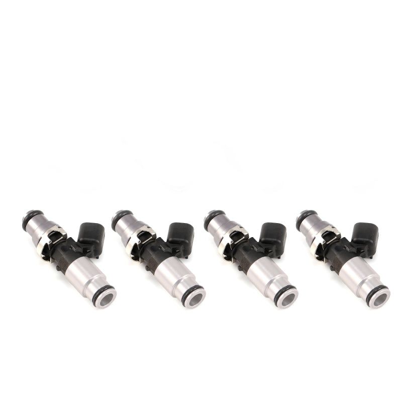 Injector Dynamics 1050X Injectors 14mm (Grey) Adaptor Top - (Silver) Bottom Adapter (Set of 4)-Fuel Injector Sets - 4Cyl-Injector Dynamics-IDX1050.60.14.14B.4-SMINKpower Performance Parts