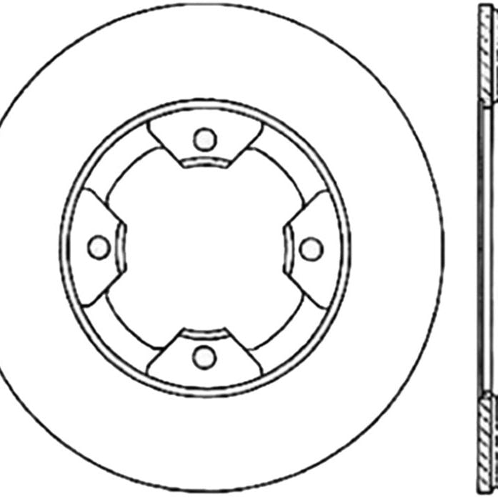 StopTech Power Slot 84-85 Nissan 300ZX Slotted & Drilled Left Front Rotor-Brake Rotors - Slot & Drilled-Stoptech-STO127.42034L-SMINKpower Performance Parts