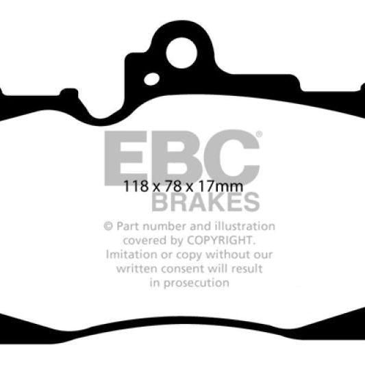 EBC 07-08 Lexus GS350 3.5 RWD Ultimax2 Front Brake Pads-Brake Pads - OE-EBC-EBCUD1118-SMINKpower Performance Parts
