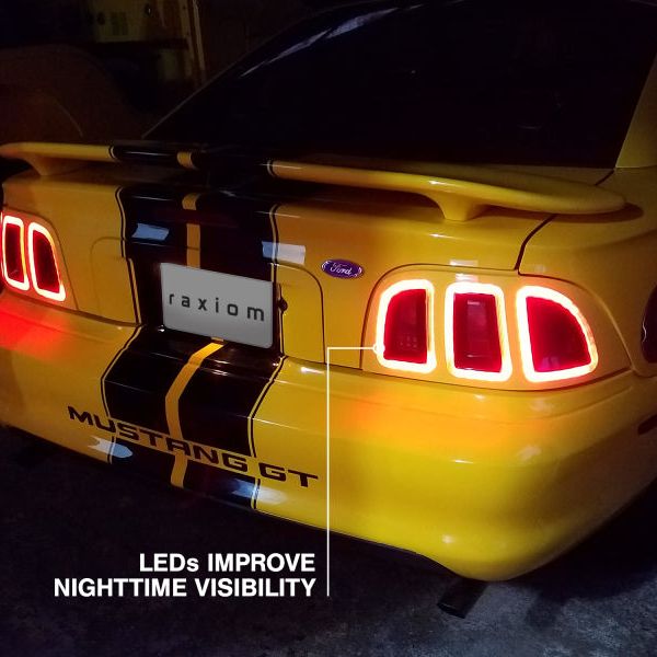 Raxiom 96-98 Ford Mustang Icon LED Tail Lights- Black Housing (Smoked Lens) - SMINKpower Performance Parts RAX389876 Raxiom