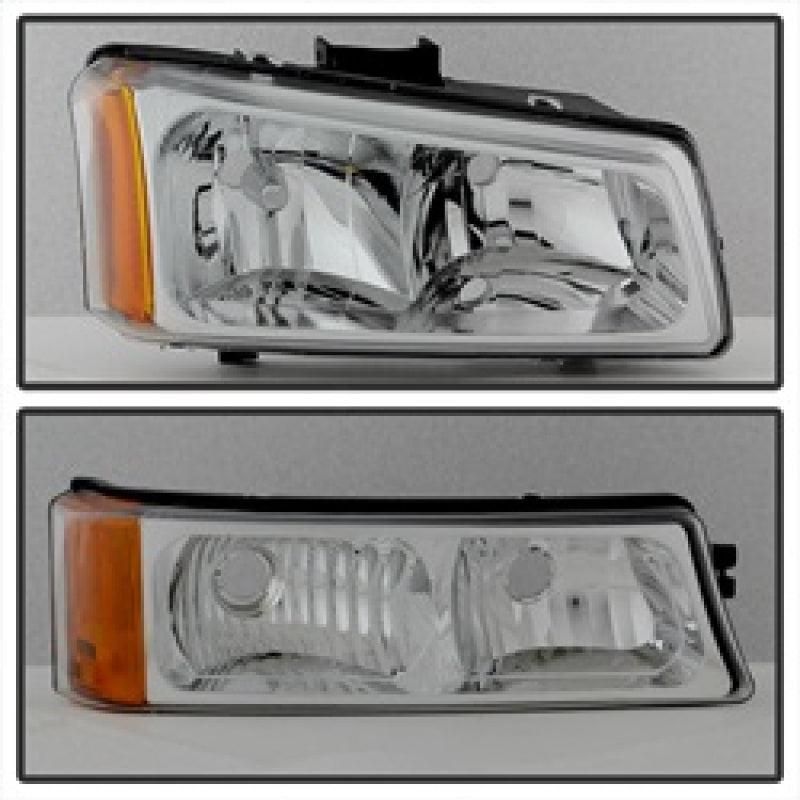 Xtune Chevy Silverado 2500HD 03-06 Crystal Headlights w/ Bumper Lights Chrome HD-JH-CSIL03-AM-C-SET - SMINKpower Performance Parts SPY5064912 SPYDER