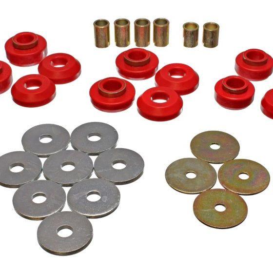 Energy Suspension 75-79 Chevrolet Nova / Chevy II Red Body Mount Set-Bushing Kits-Energy Suspension-ENG3.4129R-SMINKpower Performance Parts