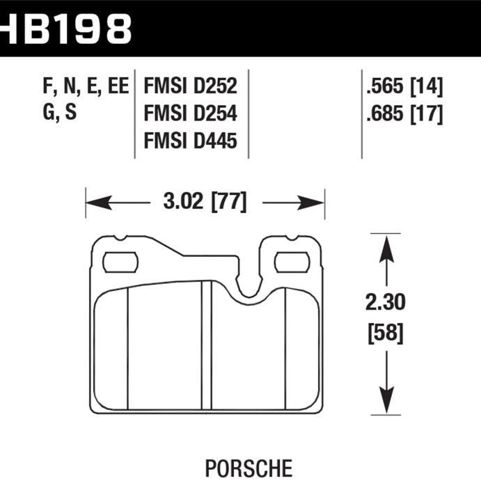 Hawk 77-88 Porsche 924 / 78-85 & 92-95 928 / 83-91 944 DTC-60 Rear Race Brake Pads - SMINKpower Performance Parts HAWKHB198G.685 Hawk Performance