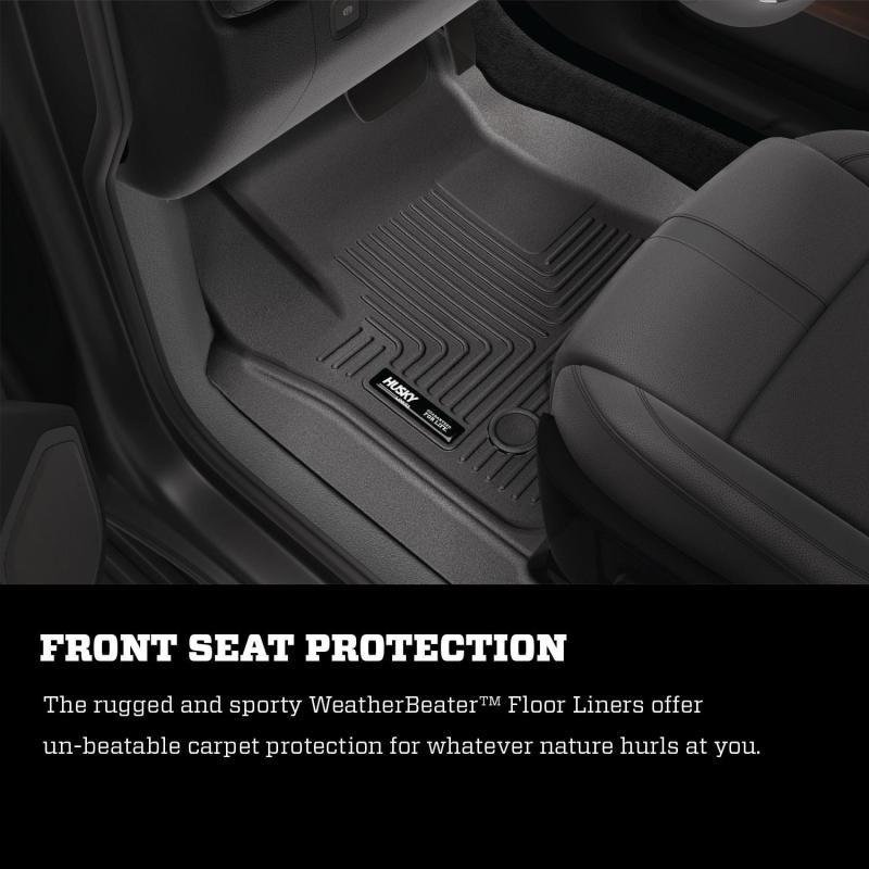 Husky Liners 21-23 Suburban/Tahoe/Yukon/Yukon XL Weatherbeater Front & 2nd Seat Floor Liners - Black-Floor Mats - Rubber-Husky Liners-HSL99241-SMINKpower Performance Parts