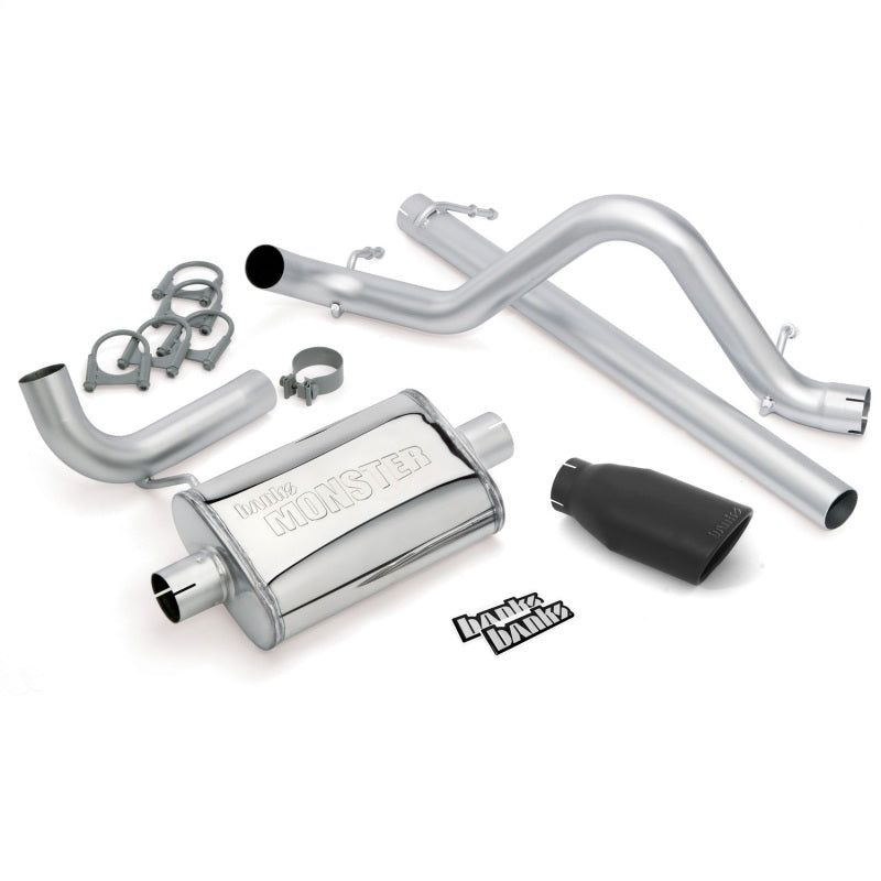 Banks Power 07-11 Jeep 3.8L Wrangler - 2dr Monster Exhaust System - SS Single Exhaust w/ Black Tip-Catback-Banks Power-GBE51321-B-SMINKpower Performance Parts