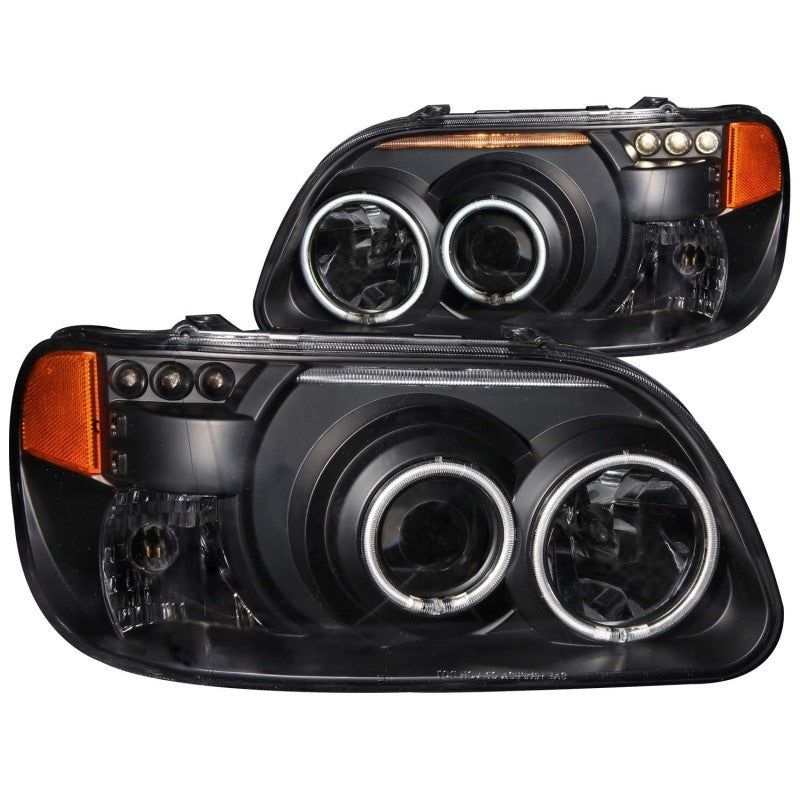 ANZO 1995-2001 Ford Explorer Projector Headlights w/ Halo Black 1 pc-Headlights-ANZO-ANZ111132-SMINKpower Performance Parts