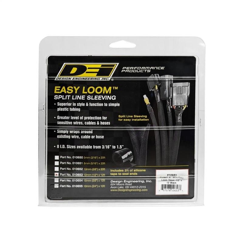 DEI Split Wire Sleeve Easy Loom 13mm-1/2in x 12 Black - SMINKpower Performance Parts DEI10653 DEI