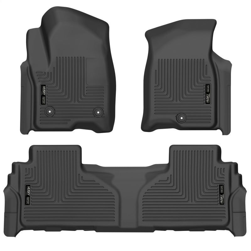 Husky Liners 21-23 Suburban/Tahoe/Yukon/Yukon XL Weatherbeater Front & 2nd Seat Floor Liners - Black-Floor Mats - Rubber-Husky Liners-HSL99241-SMINKpower Performance Parts