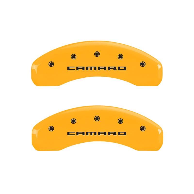 MGP 4 Caliper Covers Engraved Front & Rear Gen 5/Camaro Yellow finish black ch - mgp-4-caliper-covers-engraved-front-rear-gen-5-camaro-yellow-finish-black-ch-1