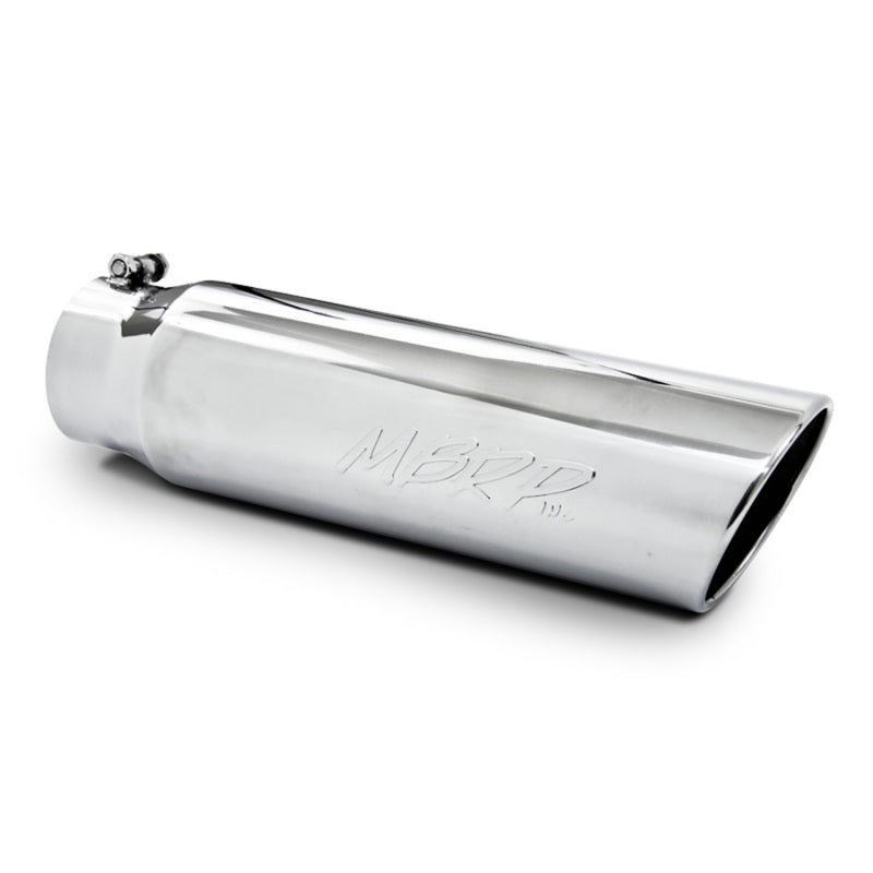 MBRP Universal 5in OD Angled Rolled End 4in Inlet 18in Lgth T304 Exhaust Tip-Steel Tubing-MBRP-MBRPT5124-SMINKpower Performance Parts