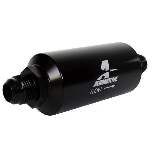 Aeromotive In-Line Filter - AN -10 size Male - 10 Micron Microglass Element - Bright-Dip Black-Fuel Filters-Aeromotive-AER12385-SMINKpower Performance Parts