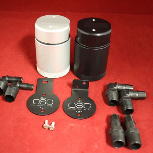 J&L Oil Separator 3.0 Base Kit - Black Anodized (Incl 2 Brackets & 6 Fittings) - SMINKpower Performance Parts JLT3001-B J&L
