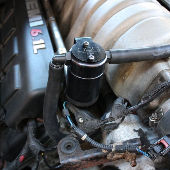 J&L 05-10 Dodge Charger 6.1L Hemi Passenger Side Oil Separator 3.0 - Black Anodized-Oil Separators-J&L-JLT3062P-B-SMINKpower Performance Parts