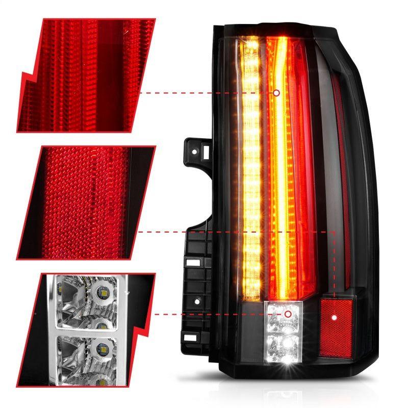 ANZO 2015-2017 GMC Yukon/Yukon XL LED Taillights Black-Tail Lights-ANZO-ANZ311275-SMINKpower Performance Parts