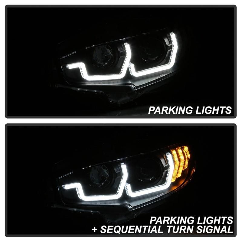 Spyder 16-18 Honda Civic 4Dr w/LED Seq Turn Sig Lights Proj Headlight - Black - PRO-YD-HC16-SEQ-BK - spyder-16-18-honda-civic-4dr-w-led-seq-turn-sig-lights-proj-headlight-black-pro-yd-hc16-seq-bk