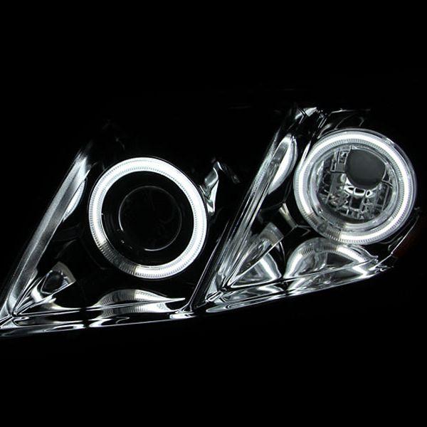 ANZO 2007-2009 Toyota Camry Projector Headlights w/ Halo Black-Headlights-ANZO-ANZ121181-SMINKpower Performance Parts