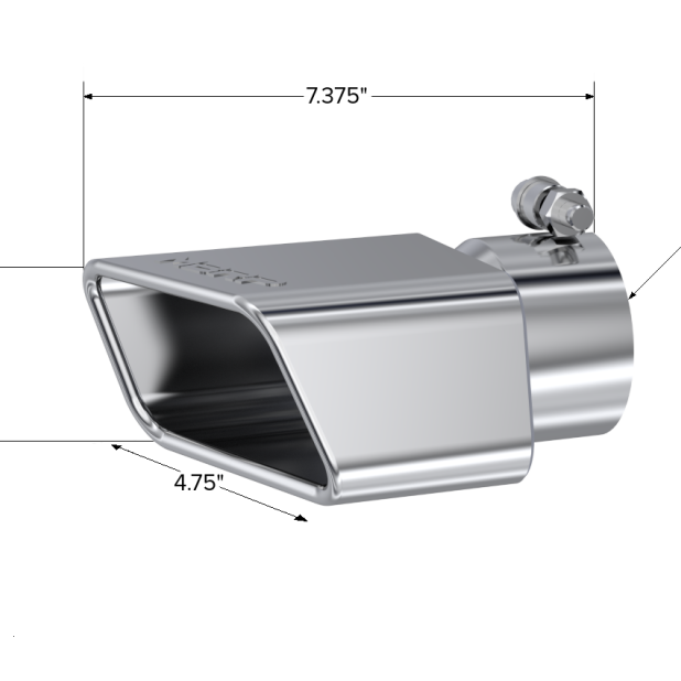 MBRP Universal Tip 4.50in x 2.75in ID Rectangle Angled Cut 3in OD Inlet 7in Lgth T304 Passenger Side-Steel Tubing-MBRP-MBRPT5120-SMINKpower Performance Parts