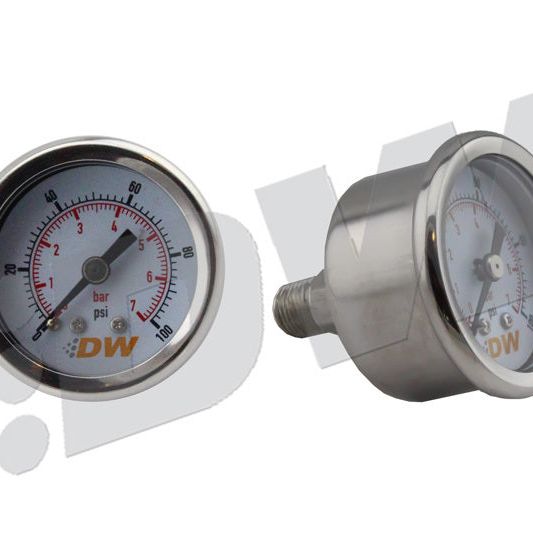 DeatschWerks 0-100 PSI 1/8in NPT Mechanical Fuel Pressure Gauge-Gauges-DeatschWerks-DWK6-01-G-SMINKpower Performance Parts