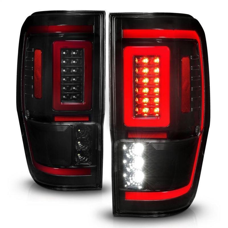 ANZO 19-22 Ford Ranger Full LED Taillights w/ Lightbar Sequential Signal Black Housing/Smoke Lens - SMINKpower Performance Parts ANZ311447 ANZO