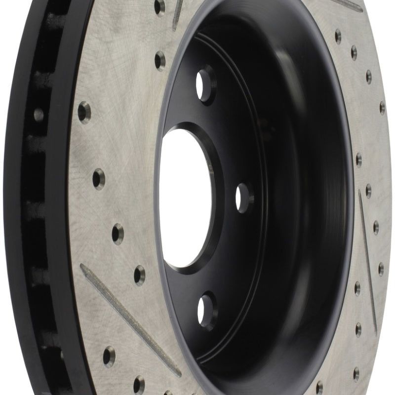 StopTech 11-12 Dodge Durango Sport Drilled & Slotted Front Driver-Side Brake Rotor-Brake Rotors - Slot & Drilled-Stoptech-STO127.58008L-SMINKpower Performance Parts