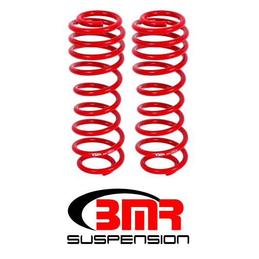 BMR 05-14 S197 Mustang GT/GT500 Rear Performance/Drag Lowering Springs - Red-Lowering Springs-BMR Suspension-BMRSP012R-SMINKpower Performance Parts