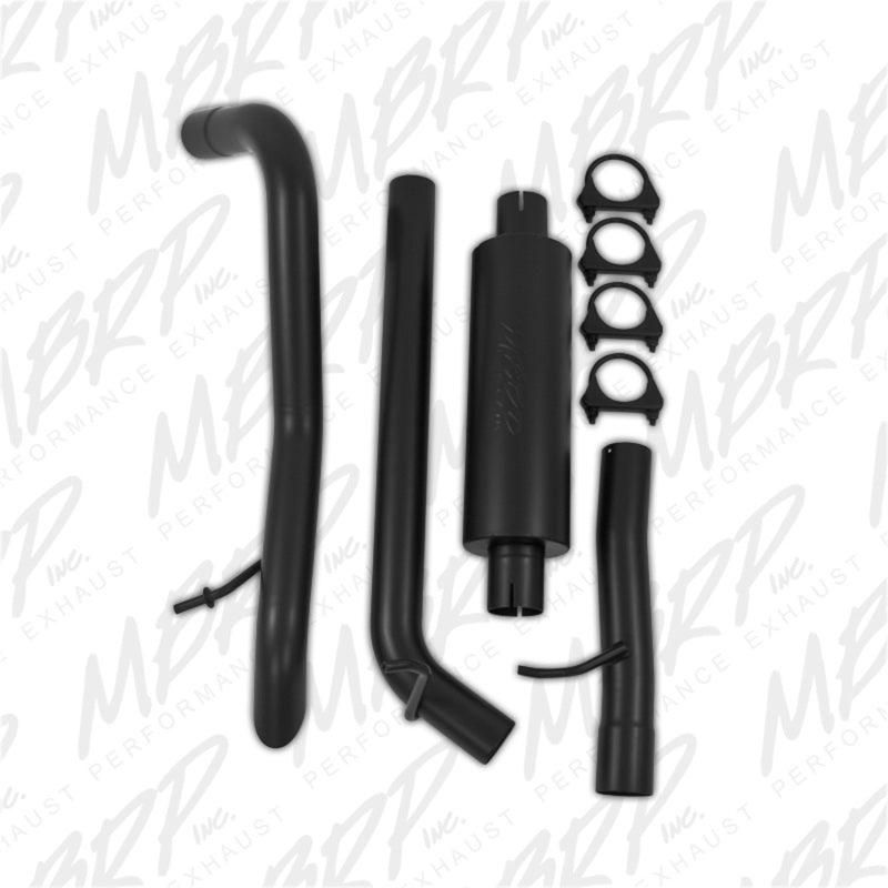 MBRP 12 Jeep Wrangler/Rubicon 3.6L V6 Cat Back Single Rear Exit Off-Road Black Exhaust - SMINKpower Performance Parts MBRPS5530BLK MBRP