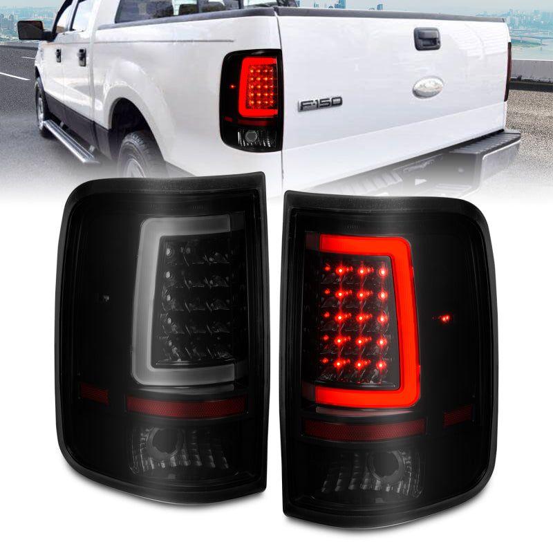 ANZO 2004-2006 Ford F-150 LED Tail Lights w/ Light Bar Black Housing Smoke Lens-Tail Lights-ANZO-ANZ311343-SMINKpower Performance Parts